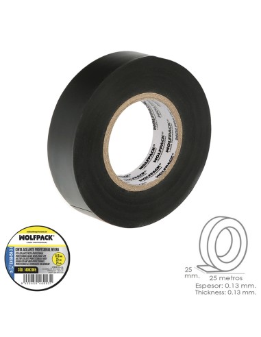 Cinta Aislante Profesional Negra Espesor 0.15...