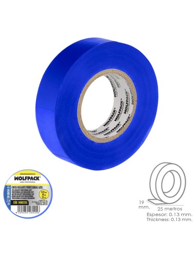 Cinta Aislante Profesional Azul Espesor 0.13...