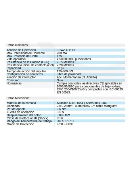 Pulsador tactil IRIS piezoelectrico ISMA aluminio ISMA-3ALU