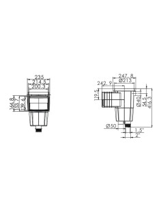 Skimmer piscina hormigon SUPERPOOL boca standar ABS... 2