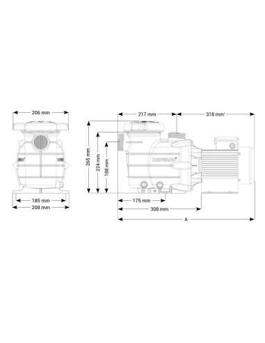 Bomba piscina HAYWARD PowerFlo II 0.25cv mf IE2...