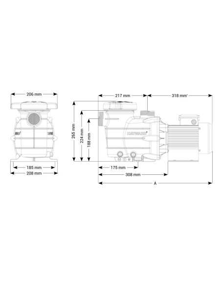 Bomba piscina HAYWARD PowerFlo II 0.25cv mf IE2 SP8102XE31E2