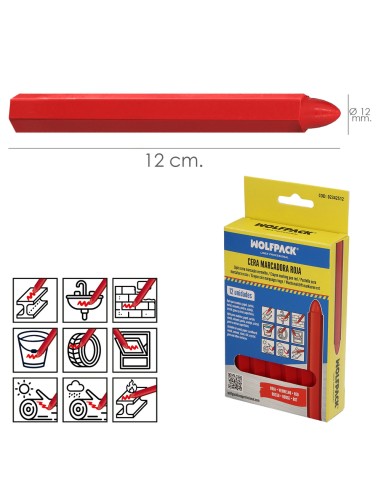 WOLFPACK Red Marking Wax (Box of 12 pieces) 02342512