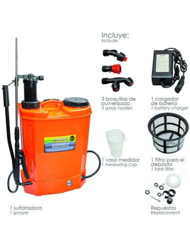 Sulfatadora WOLFPACK electrica a bateria/manual...