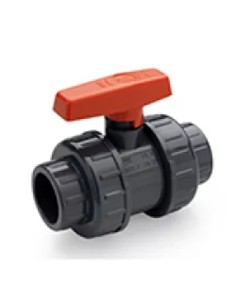 Valvula bola PVC-U H-H   50mm PN16 PLIMAT naranja AK...