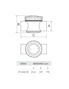 Valvula antiretorno piscina HW transparente H 63mm... 2