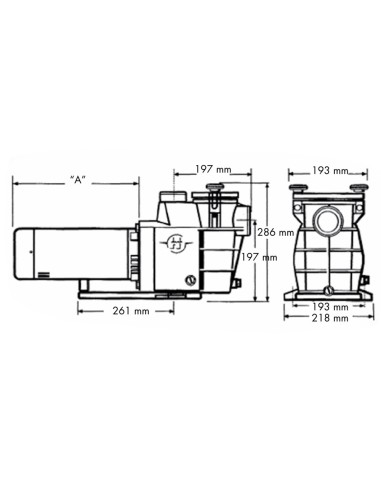 Bomba piscina HAYWARD Powerline Plus 0.75cv mf...