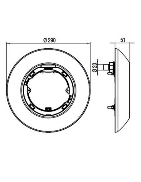 Foco piscina hormigon ASTRAL proyector superficie led FlexiSlim luz blanca 2750lm 76577