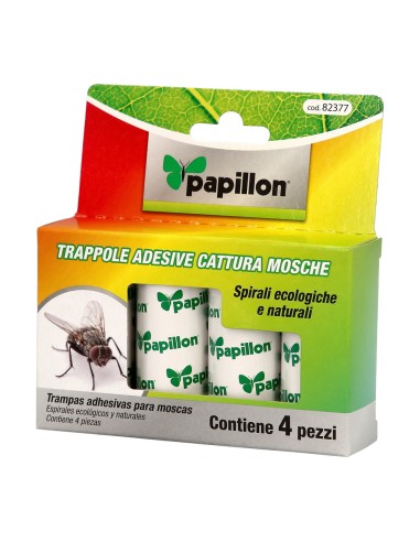 Trampa moscas PAPILLON tiras adhesivas (4 und)...