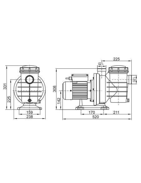 Bomba piscina AQUALLICE Aspire 75   0.75cv tf   123788 (BSA)