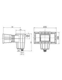 Skimmer piscina hormigon AQUARAMA 15lt boca ampliacion y... 2