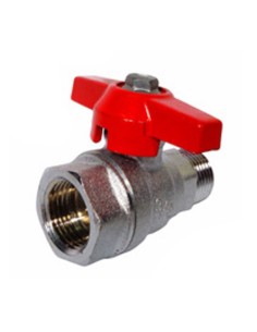 Valvula esfera M-H mariposa   3/8" maneta roja VIR XV03047