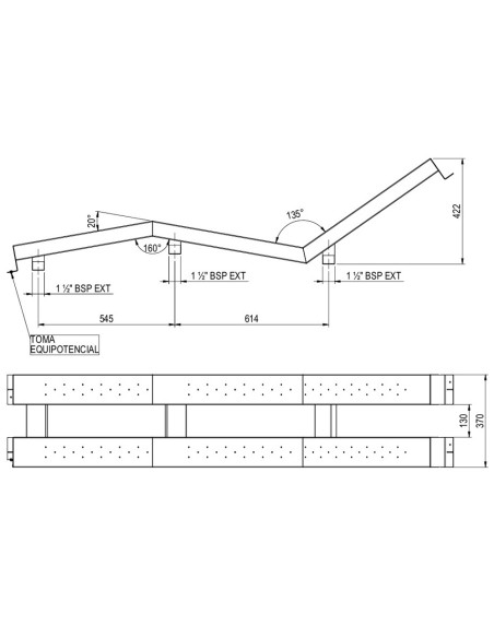 Cama hidromasaje ASTRAL hormigon mod doble inoxidable 35250