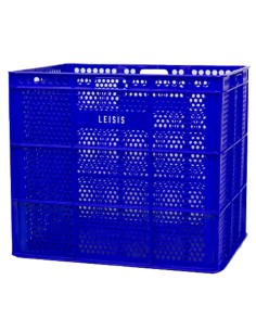 Caja LEISI perforada fondo liso apilable 620x474x425mm...