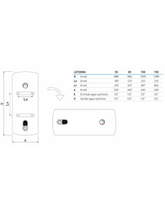 Termo electrico acs SIME Lago   50lt vertical/horizontal... 2