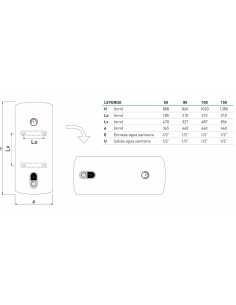 Termo electrico acs SIME Lago 150lt vertical/horizontal... 2
