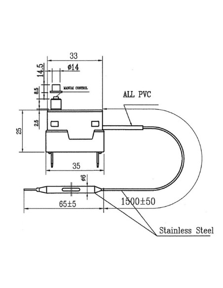 Termostato estufa pellets ATP 90ºC a 110ºC 14704001