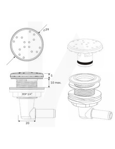 Boquilla soplante piscina/spa IRIS roscada ¾" lateral... 2