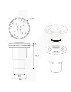 Boquilla soplante piscina/spa IRIS 32/25/20mm 5110-1738 Inox 2