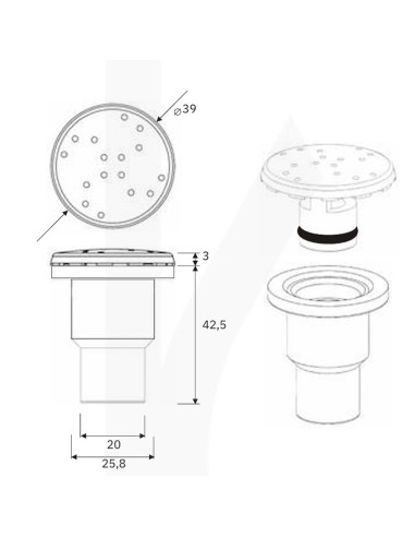 Boquilla soplante piscina/spa IRIS 32/25/20mm...