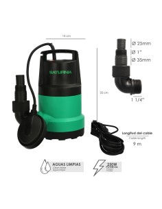 Bomba achique SATURNIA   250w   5500lt/h aguas limpias... 2