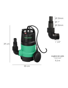 Bomba achique SATURNIA   450w   8000lt/h aguas sucias... 2