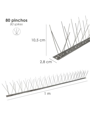 Pincho antipaloma WOLFPACK 1mt inox plus 05120225