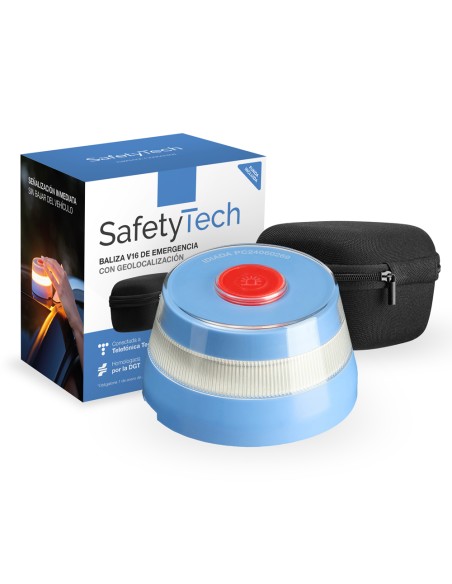 Luz emergencia SAFETY TECH baliza V16 geolocalizable y homologada DGT
