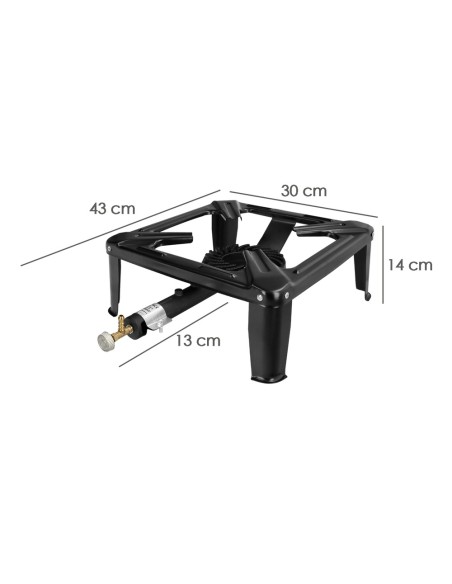 Hornillo gas WOLFPACK 4 pies 30x30cm 4kw 08140342