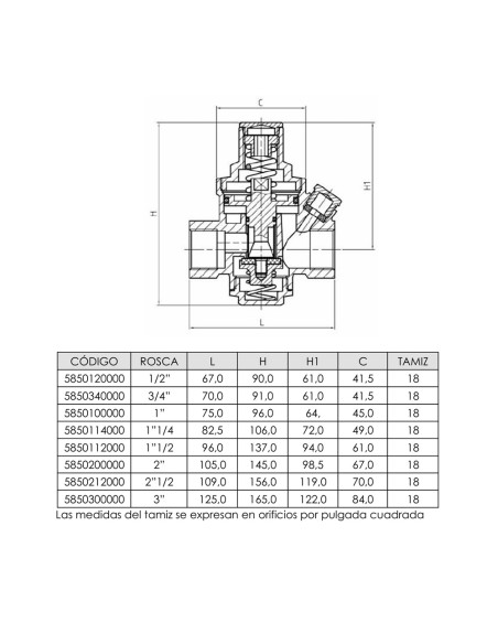 Valvula reductora presion PARETA H-H 1"     5850100000