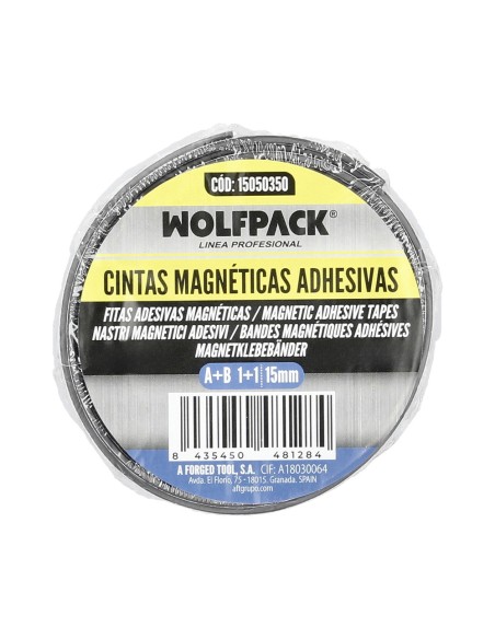 Cinta magnetica WOLFPACK adhesiva A+B+1M 15mm 15050350