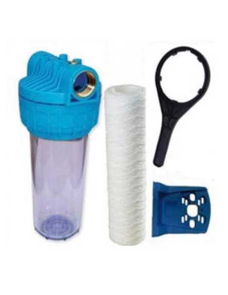 Portafiltros ATP 10" vaso transparente ¾" (filtro+llave+soporte) CFPFA721
