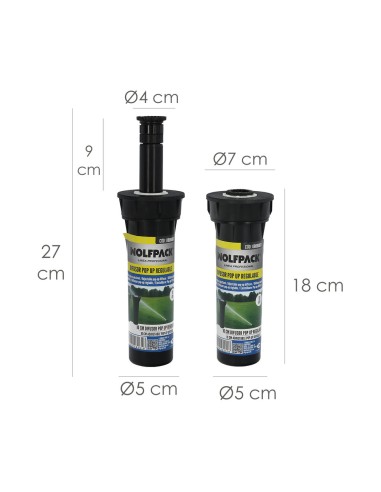 Aspersor riego WOLFPACK Pop Up rotatorio 360º...