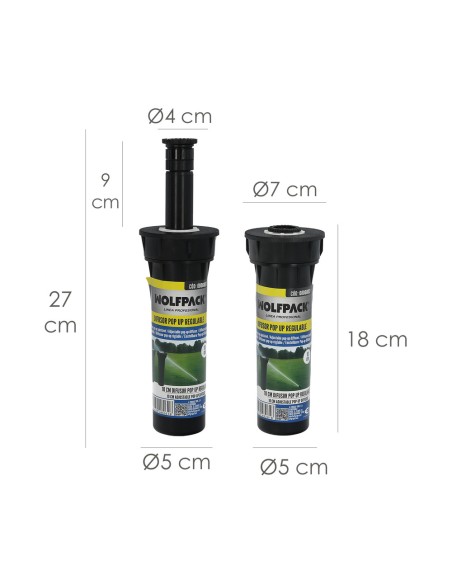 Aspersor riego WOLFPACK Pop Up rotatorio 360º 08060815