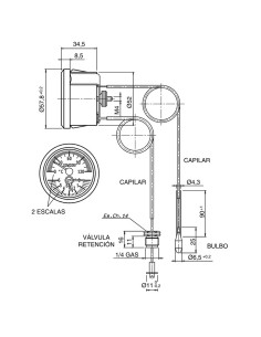 Termohidrometro caldera IMIT negro 0-120ºC y 0-6bar 030298 2