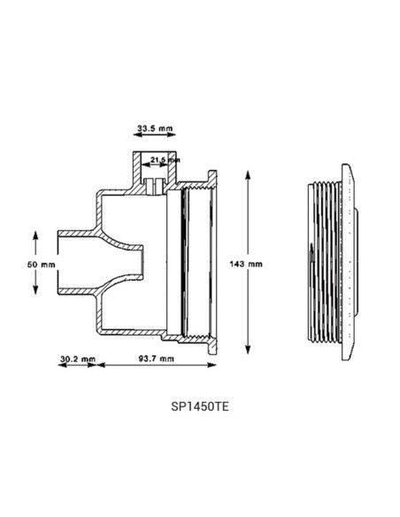 Boquilla spa/piscina HAYWARD Turbo Jet aire/agua hormigon/fibra SP1450TE