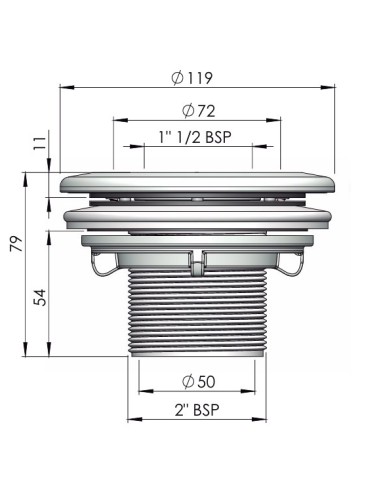 Boquilla aspiracion piscina liner ASTRAL ext.2"...