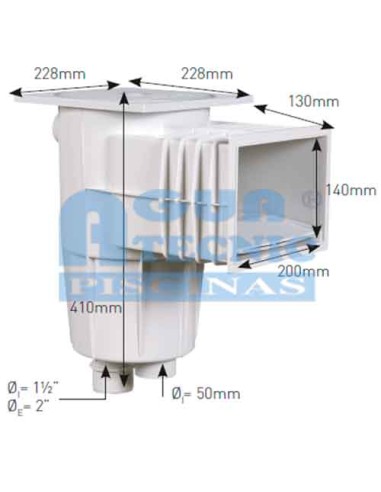 Skimmer HAYWARD tapa cuadrada Powerline 81402 - Blanco