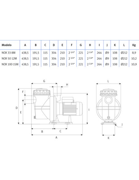 Bomba piscina ESPA Jardino Nox 1.00cv mf 100 15M 203183