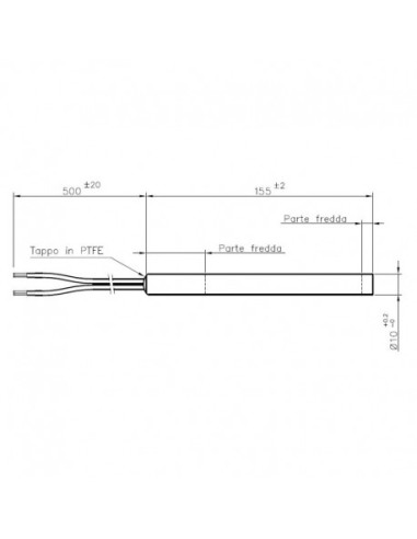 Resistencia estufa pellets lisa 300w L.155mm...