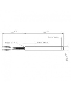 Resistencia estufa pellets lisa 300w L.155mm D.10.2mm... 2