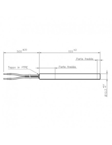 Resistencia estufa pellets lisa 300w L.155mm...
