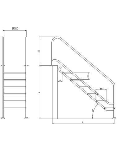 Escalera inoxidable piscina FLEXINOX Land 5 P...