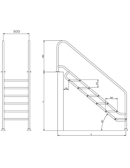 Escalera inoxidable piscina FLEXINOX Land 5 P AISI316 87152035