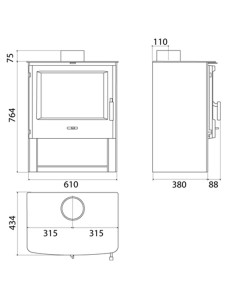 Estufa leña HERGOM EB-1 2004010 2