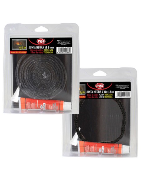 Junta estufa p/cristal plana 10 mm fibra vidrio (2.5mt)