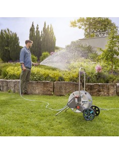 Carro portamanguera jardin GARDENA metal M 18543-26 +mang 2