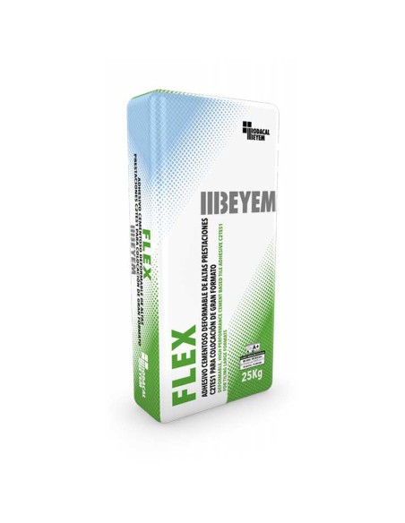 Cemento cola C2TES1 25kg BEYEM Flex gris