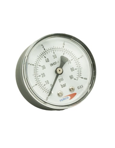 Manometro 0-  6bar toma posterior ¼" FERCO 146