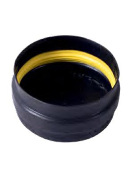 Te CHIM simple  90º   80mm vitrifi negro c/tapa EXOPELLET